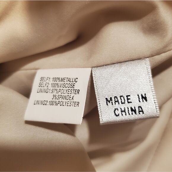 NWT Kay Unger Siver Metallic Dress Sz 12 - Picture 6 of 9